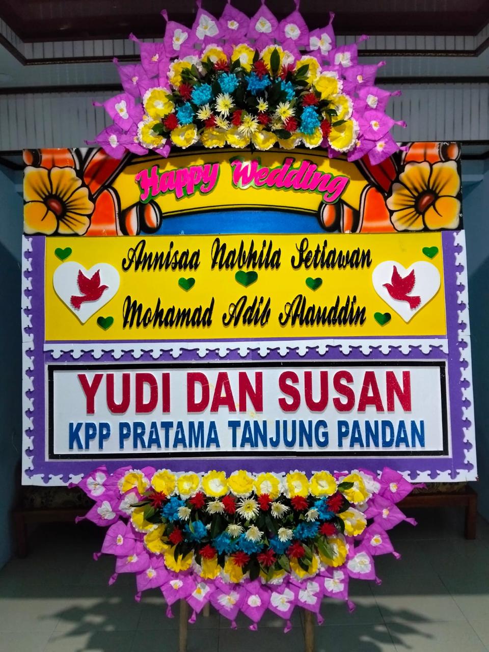 Karangan bunga papan wedding Karanganyar